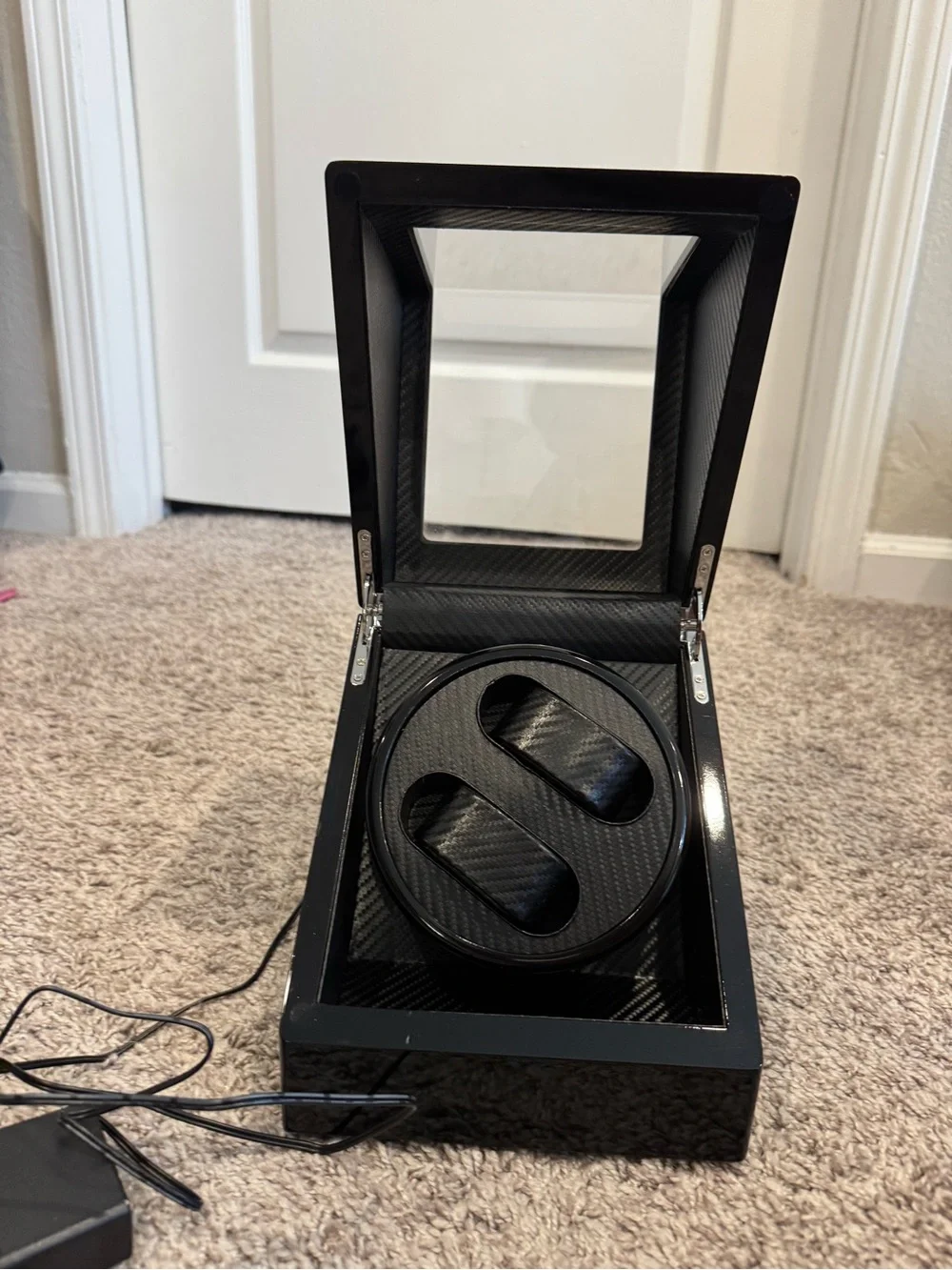 Black Dual Watch Winder with Clear Display